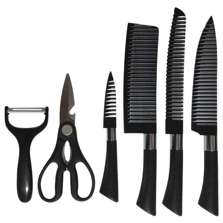 Zepter 6 Piece Knife Set Finished In Wrinkle Black