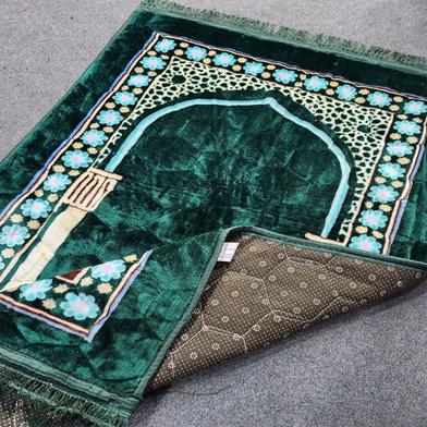 Premium Jaynamaz Chinese Made Extra Soft Velvet Prayer Mat Foam Padded Muslim Carpet Janamaz - 1Pcs
